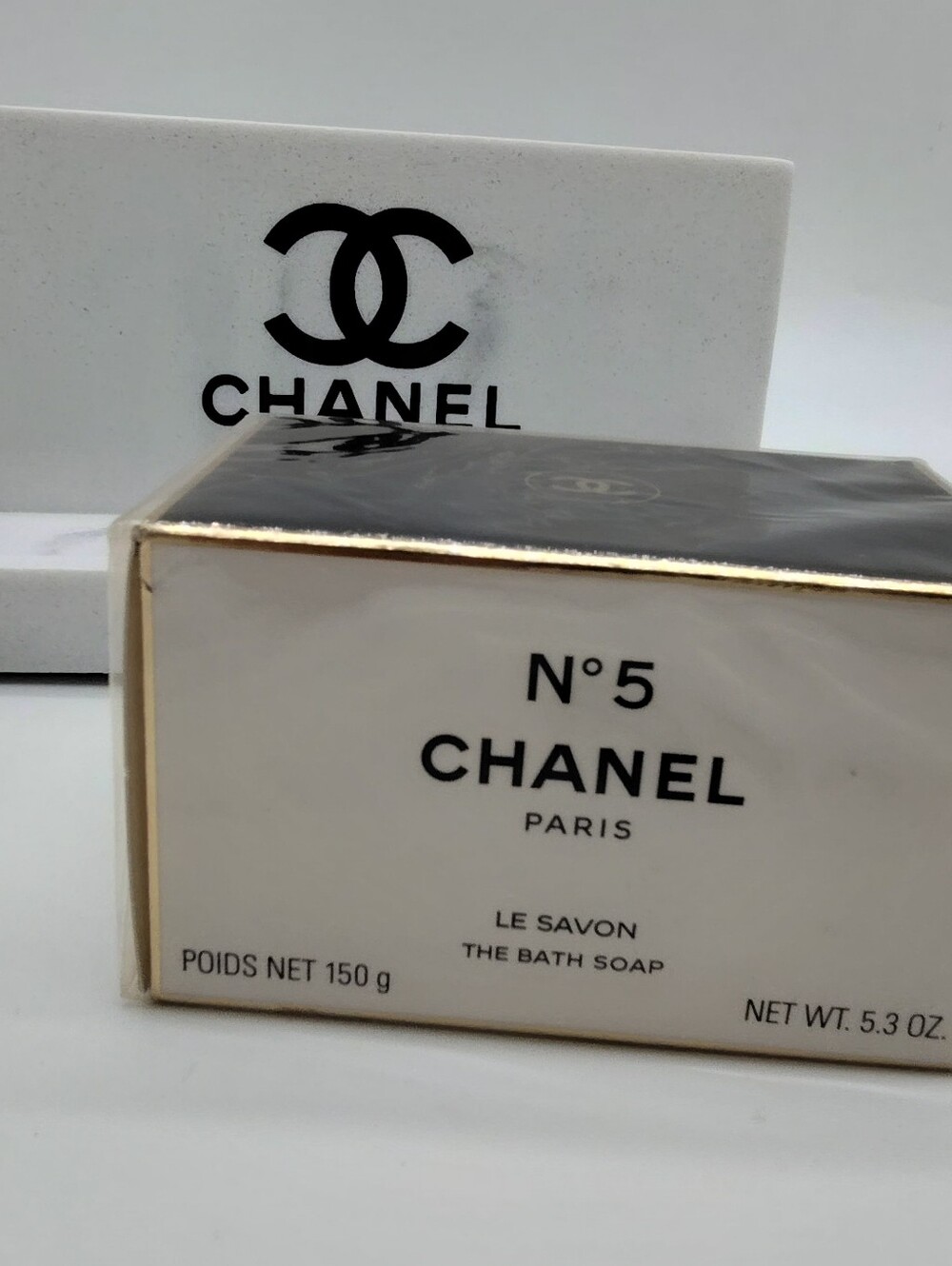 CHANEL N°5 Le Savon Sealed Bath Soap NWT + Marble Vanity Organizer Set - Picture 2 of 11